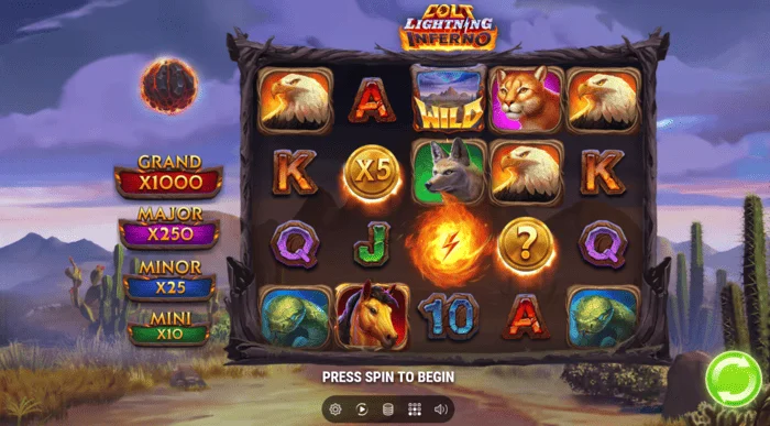 Colt Lightning Inferno žaidimo ekranas